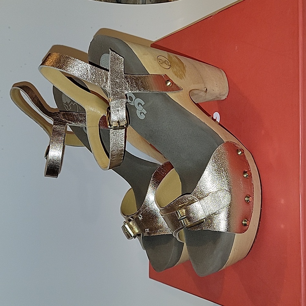 Rose Gold FLOGGS Ultra Platform Sandals.